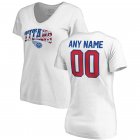 Tennessee Titans NFL Pro Line by Fanatics Branded Women's Any Name & Number Banner Wave V-Neck T-Shirt â€“ White