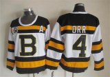 Boston Bruins #4 Bobby Orr white throwback 75th hockey jersey A patch