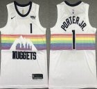 Nike Denver Nuggets #1 Michael Porter Jr whitenba jerseys-XD