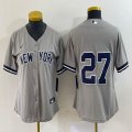 Youth New York Yankees #27 Giancarlo Stanton gray majestic mlb jerseys