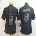 Women Baltimore Ravens #8 Lamar Jackson black gold Color Rush Limited Jersey