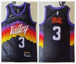 Nike Phoenix Suns #3 Chris Paul black orange NBA basketball Jersey-XD