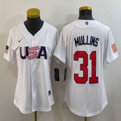 Women 2023 World Cup #31 Cedric Mullins white USA majestic baseball jerseys 06