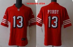 Women Nike San Francisco 49ers #13 Brock Purdy Red Throwback Color Rush Limited Jersey