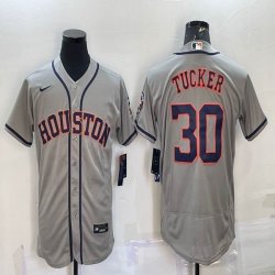 Nike Houston Astros #30 Kyle Tucker gray Flexbase Authentic Collection Jersey 01