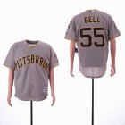 Pittsburgh Pirates #55 Josh Bell Gray majestic mlb jersey