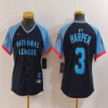 Women National League #3 Bryce Harper Nike Navy 2024 MLB All-Star Game Limited Player Jersey