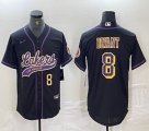 Nike Los Angeless Lakers #8 Kobe Bryant black baseball jerseys Joint name-BD 01