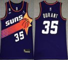 Nike Phoenix Suns #35 Kevin Durant purple nba jersey white 6 patch -XD