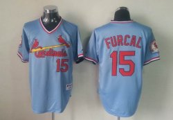 St Louis Cardinals FURCAL 15# throwback blue mlb jersey