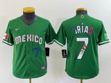 Youth 2023 World Cup Mexico #7 Julio Urias green majestic baseball jerseys 19