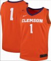 Custom Clemson Tigers #1 Orange basketball jerseys