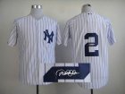 MLB Jerseys New York Yankees 2# white mlb signature jersey