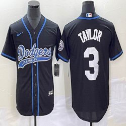 Nike Los Angeles Dodgers #3 Chris Taylor black majestic baseball Jerseys Joint name -BD