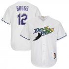 Tampa Bay Rays Wade Doggs #12 white majestic baseball jerseys