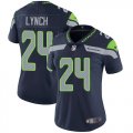 Women Seattle Seahawks 24# Marshawn Lynch blue Color Rush Limited Jersey