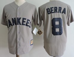 New York Yankees #8 Berra Gray baseball jersey