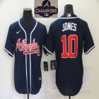 Nike Atlanta Braves #10 Chipper Jones dark blue majestic baseball jerseys