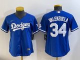 Youth Nike Los Angeles Dodgers #34 Fernando Valenzuela blue MLB baseball Jersey 01