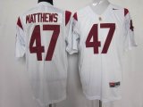 USC trojans #47 Clay Matthews White NFL NCAA Jersey