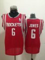 Houston Rockets Terrence Jones 6# red nba basketball jerseys