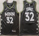 Nike Minnesota Timberwolves #32 Karl-Anthony Towns black basketball jerseys city version-XD