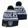 2024 Oakland Raiders black white NFL Sports Cuffed Knit Hats 03