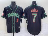 2023 World Cup Mexico #7 Julio Urias black majestic baseball jerseys 118