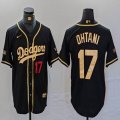 Nike Los Angeles Dodgers #17 Shohei Ohtani black gold fashion MLB baseball Jersey -BD 03