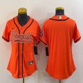 Women Nike Cincinnati Bengals blank orange baseball jerseys Joint name-BD