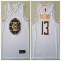 Nike Los Angeles Clippers #13 Paul George white gold nba jerseys