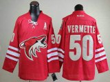 Phoenix Coyotes #50 Antoine Vermette Red NHL Jerseys A Patch