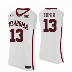 Custom Oklahoma Sooners #13 Jordan Shepherd College Basketball Jersey - white