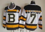 Boston Bruins #7 Phil Esposito white throwback 75th hockey Jersey A patch