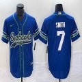 Nike Seattle Seahawks #7 Geno Smith blue Color Rush Limited Jersey 02