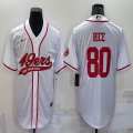 Nike San Francisco 49ers #80 Jerry Rice white baseball jerseys Joint name-BD