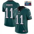 2023 super bowl Youth Philadelphia Eagles #11 Carson Wentz green Color Rush Limited Jersey