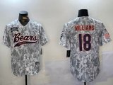 Chicago Bears 18# Caleb Williams Nike Arctic Camo 2024 Salute to Service Limited Jerseys Joint name-BD