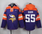 Custom Nike Minnesota Vikings #55 BARR purple orange nfl Hooded Sweatshirt