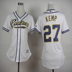 women San Diego Padres #27 Matt Kemp white mlb baseball jerseys