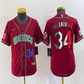 Youth 2023 World Cup Mexico #34 Fernando Valenzuela red blank majestic baseball jerseys 03