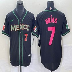 2023 World Cup Mexico #7 Julio Urias black majestic baseball jerseys 158