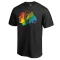 Men's Chicago Blackhawks Fanatics Branded Black Rainbow Pride Logo T-Shirt