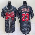 Nike Chicago Bulls #23 Michael Jordan gray camo basketball jerseys Joint name-BD