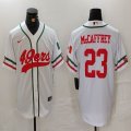 Nike San Francisco 49ers #23 Christian McCaffrey white baseball jerseys Joint name-BD