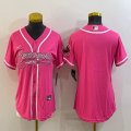 Women Nike Tampa Bay Buccaneers blank pink baseball jerseys Joint name-BD