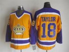 Los Angeles Kings #18 Dave Taylor Yellow Purple CCM Throwback Stitched NHL Jersey