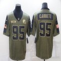 Nike Cleveland Browns #95 Myles Garrett green 2021 Salute to Service Limited Jersey 01