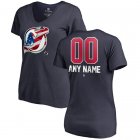 Women's New Jersey Devils Fanatics Branded Navy Personalized Name and Number Banner Wave V-Neck T-Shirt