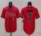 Houston Texans #7 C.J. Stroud red baseball jersey Joint Name 01